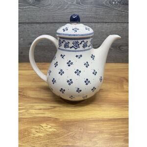 Johnson Brothers Laura Ashley Blue Petite Fleur Coffee / Tea Pot~never Used